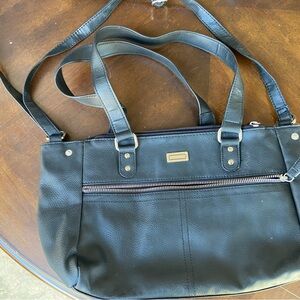 Elegant Black Leather Tote Bag